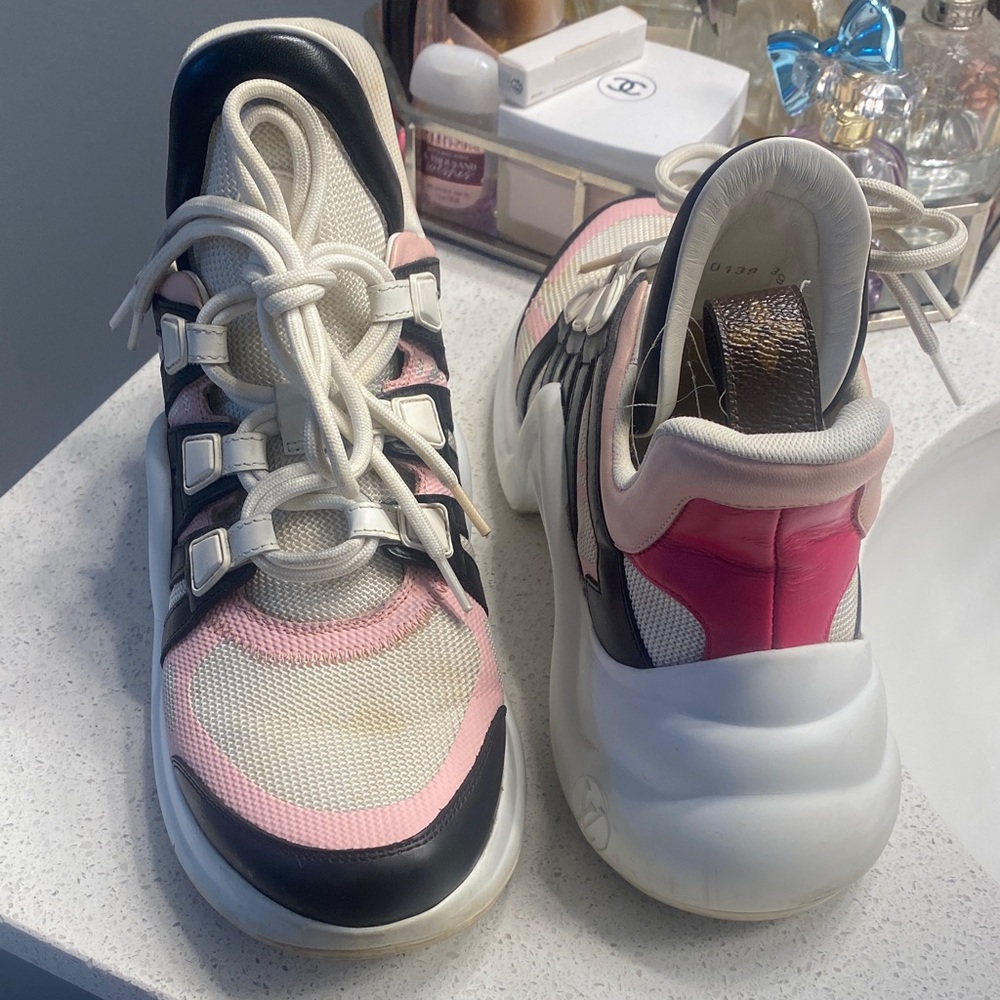 Louis Vuitton Pink and Black Women's Sneakers